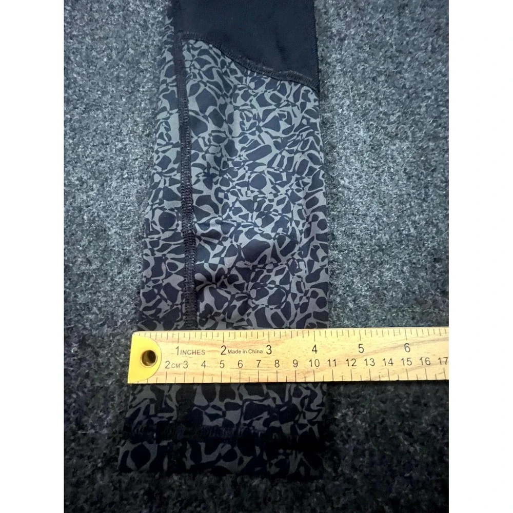 Lululemon Compression Leggings Womens S Black Gray Patterned Athletic High Waist